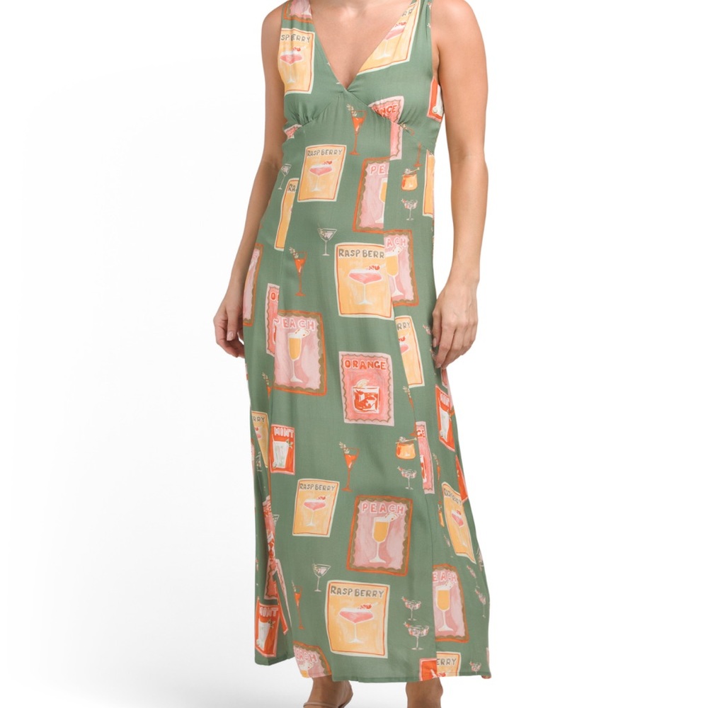 Paperheart Colorful Printed martini Maxi Dress